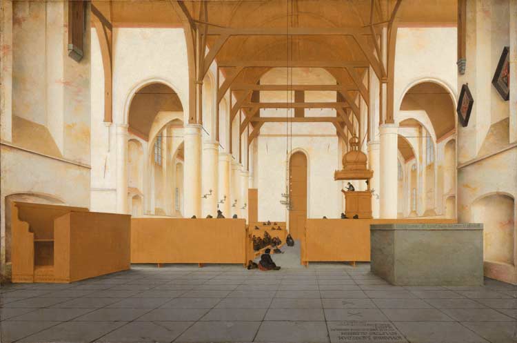 Pieter Janszoon Saenredam (Assendelft 9-6-1577/ Haarlem 31-5-1665) was de eerste kunstschilder die bestaande kerkinterieurs tot onderwerp nam.